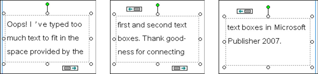 Figure 6-5: Three connected text boxes.